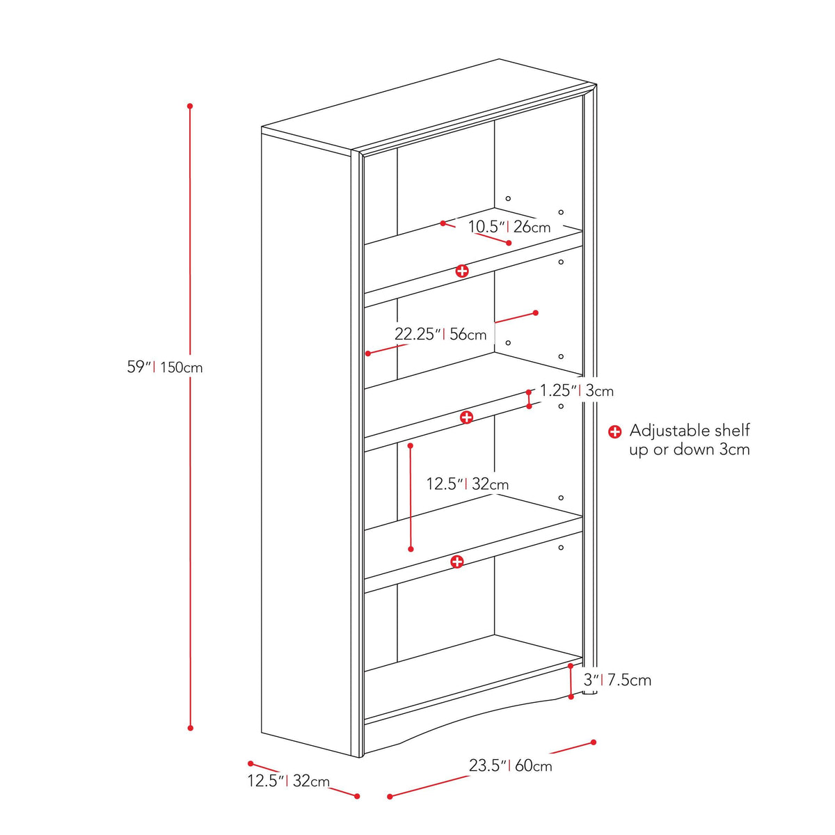 Walnut Tall Bookcase K537