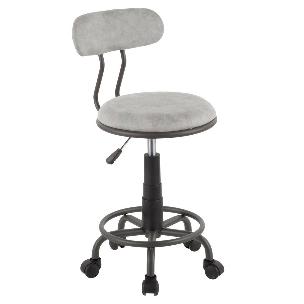 Adjustable Task Chair Camel Faux Leather Y514