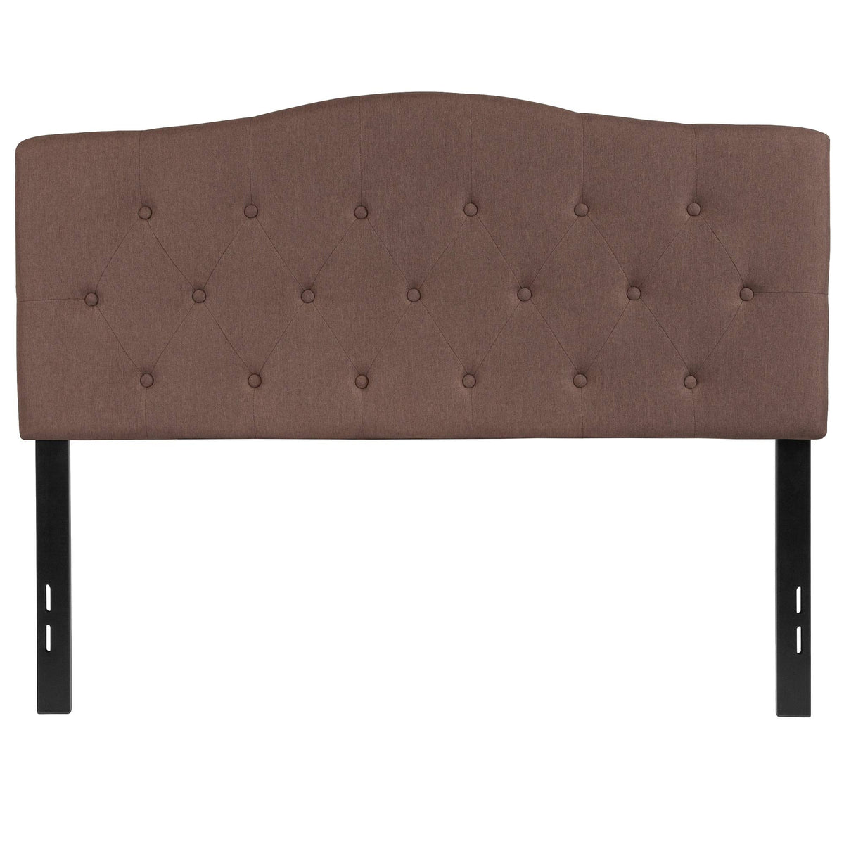 Camel Brown and Black Button Tufted Full Size Headboard K3086