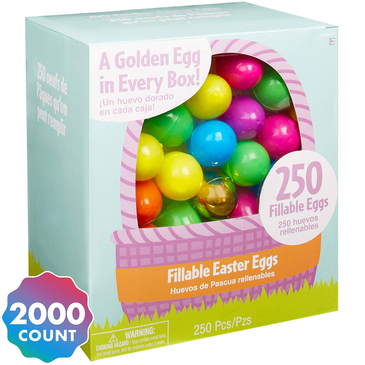 Multi-Colored Plastic Easter Eggs, 2,000 Count Y486461