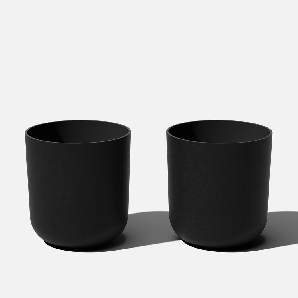 20" Plastic-Stone Planter 2-Pack Black X14431