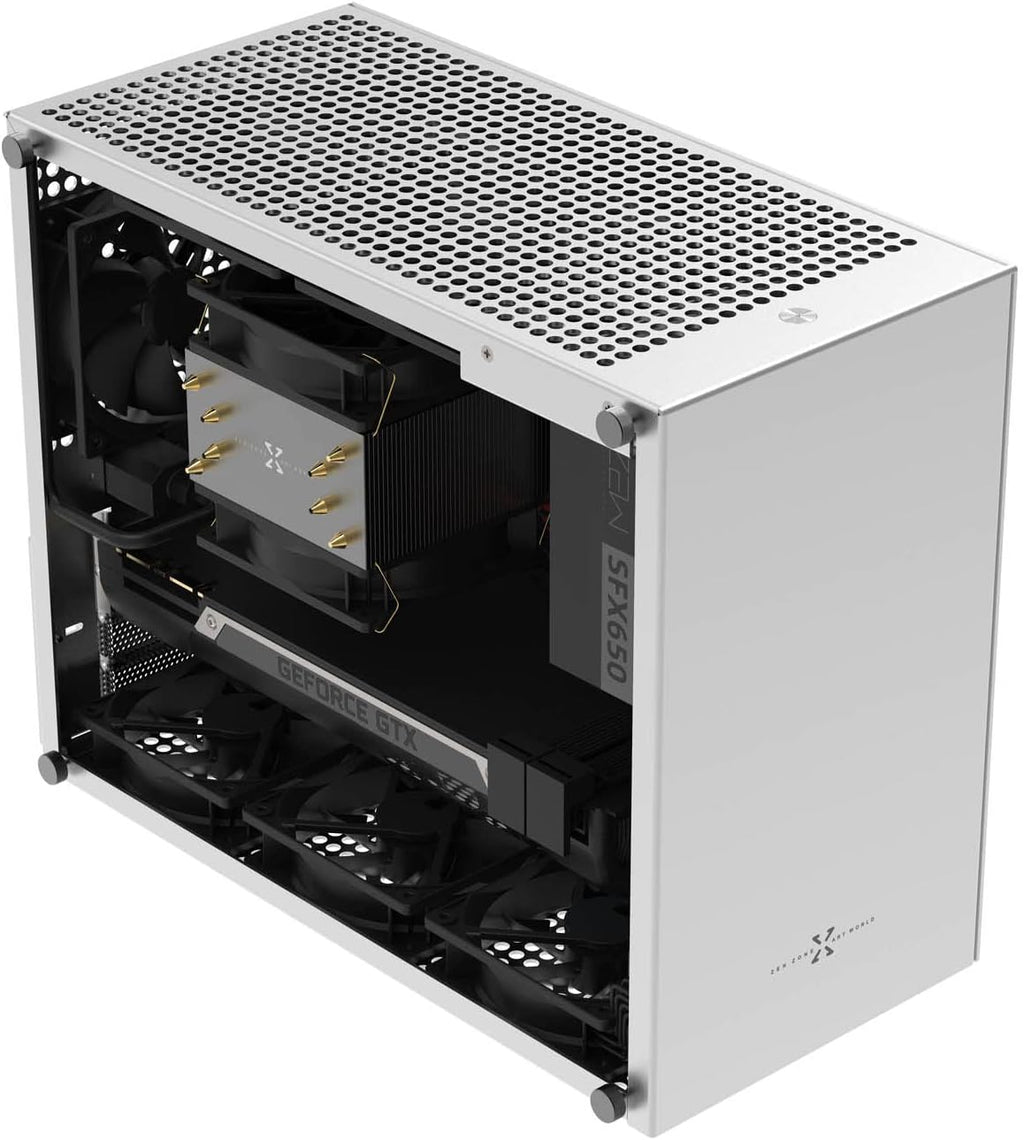 Silver Micro ATX Aluminum PC Case with Tempered Glass B645
