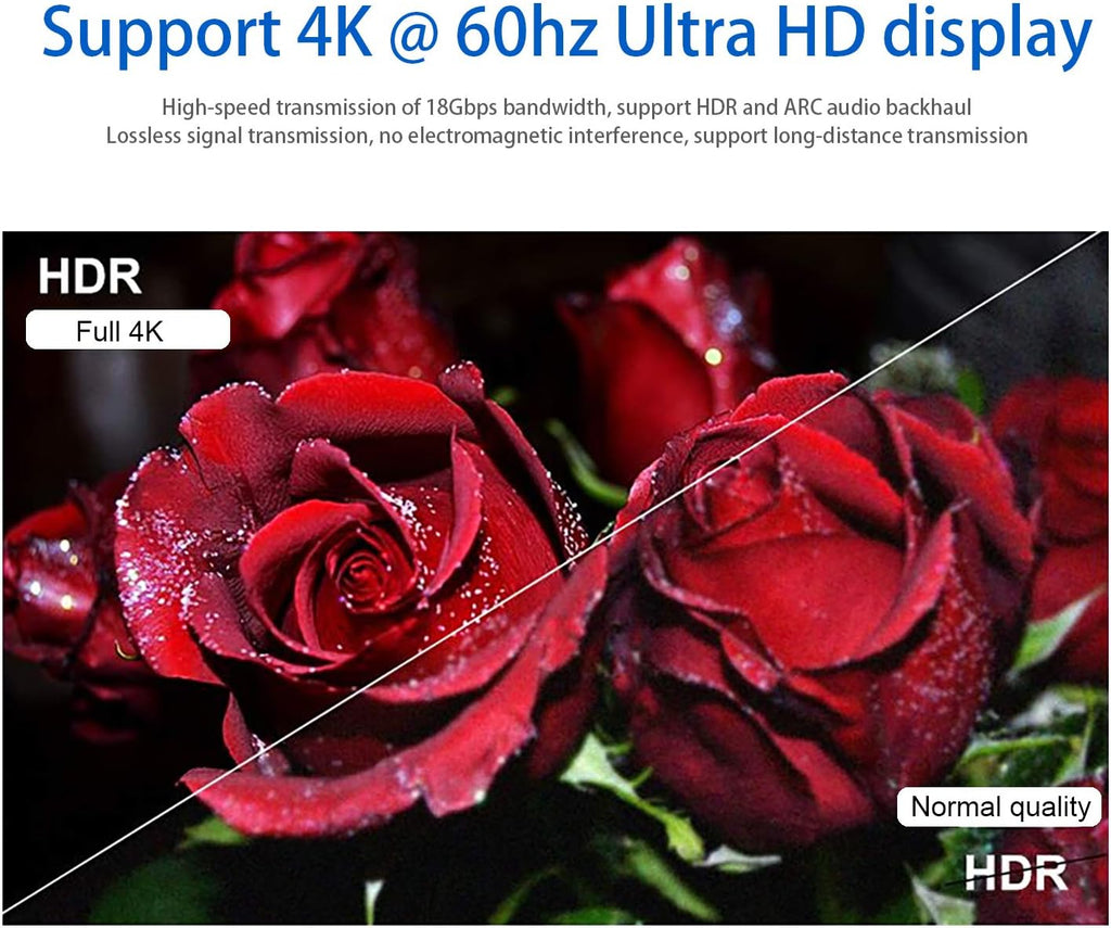 Fiber Optic HDMI Cable 50 ft 18Gbps 4K 60Hz HDR U619