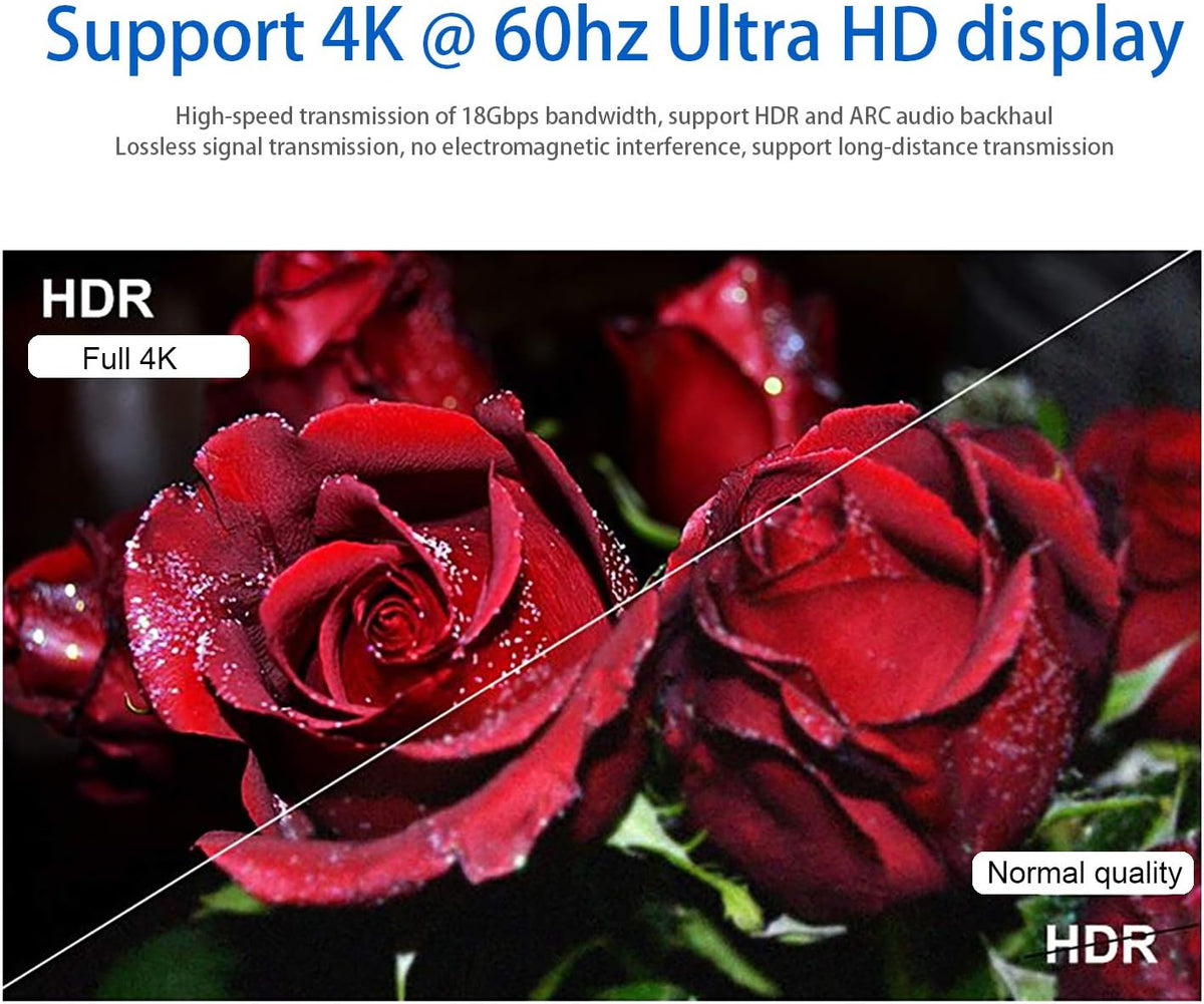 Fiber Optic HDMI Cable 50 ft 18Gbps 4K 60Hz HDR U619