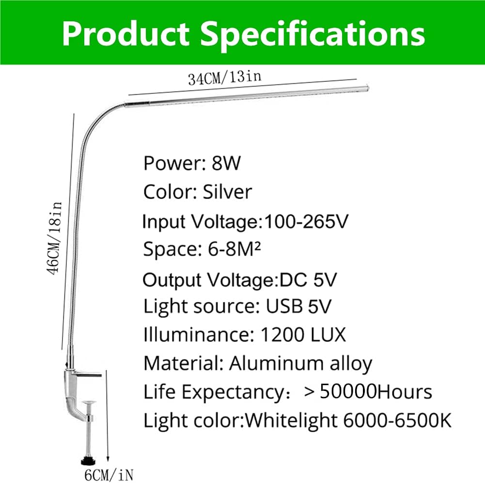 Adjustable Clip On LED Desk Lamp Y251350