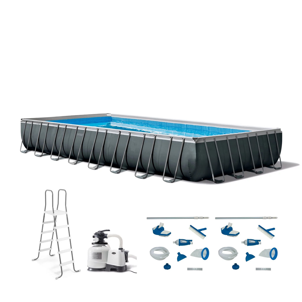 32' x 16' x 52 Rectangular Above Ground Pool Set with Filter Pump X953