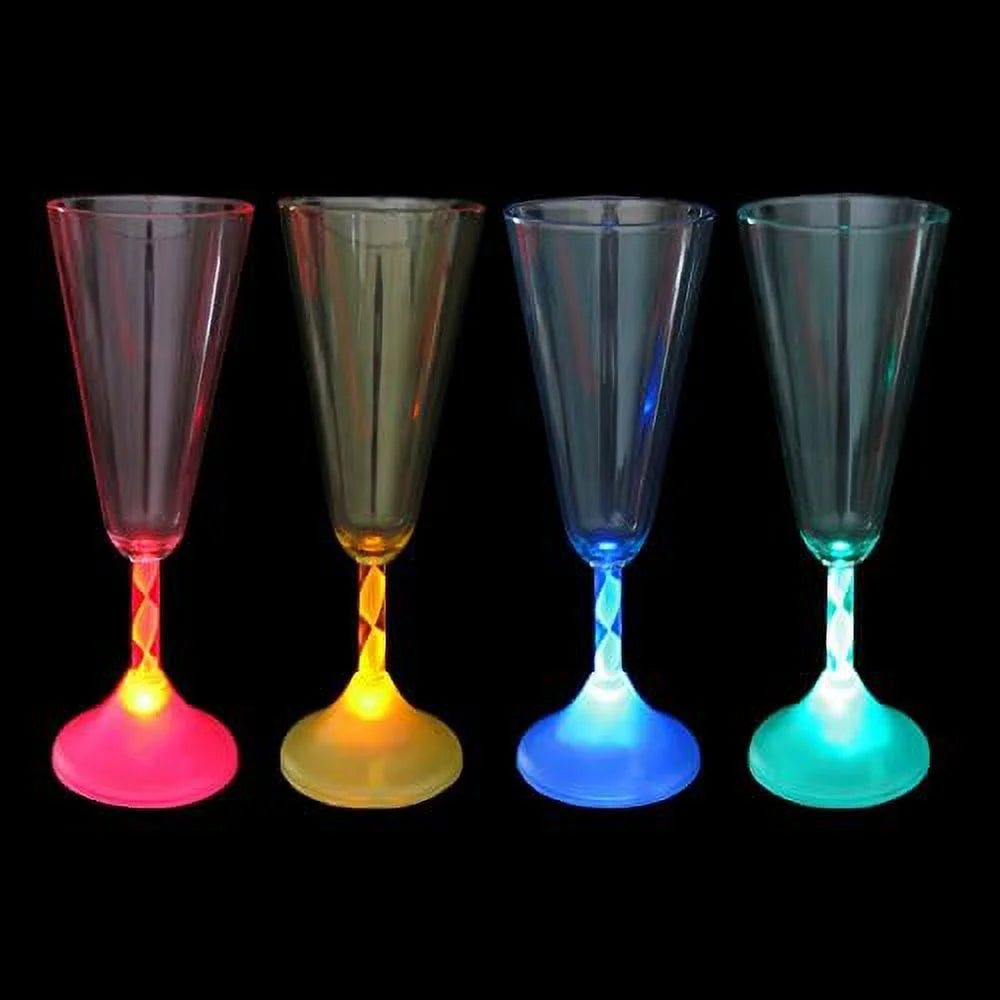 6 Oz LED Light Up Champagne Flutes Set Of 6 P310
