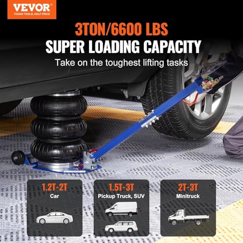 3 Ton Triple Bag Air Jack with Steel Pipes W20600