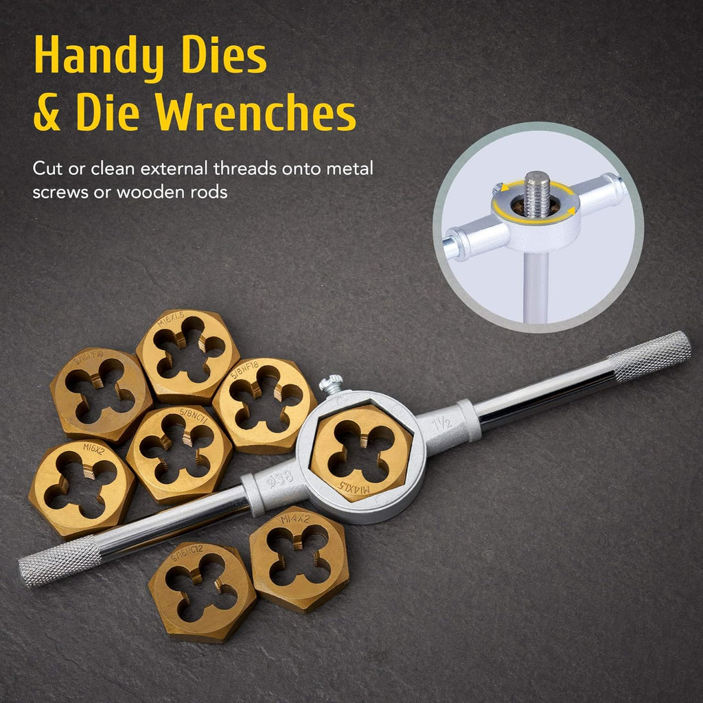 86pc Titanium Coated Steel Tap and Die Set I866