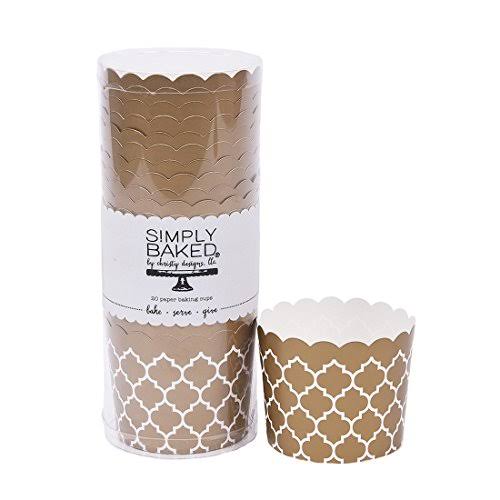 Large Metallic Gold Paper Baking Cups, 500 Pack Q153084