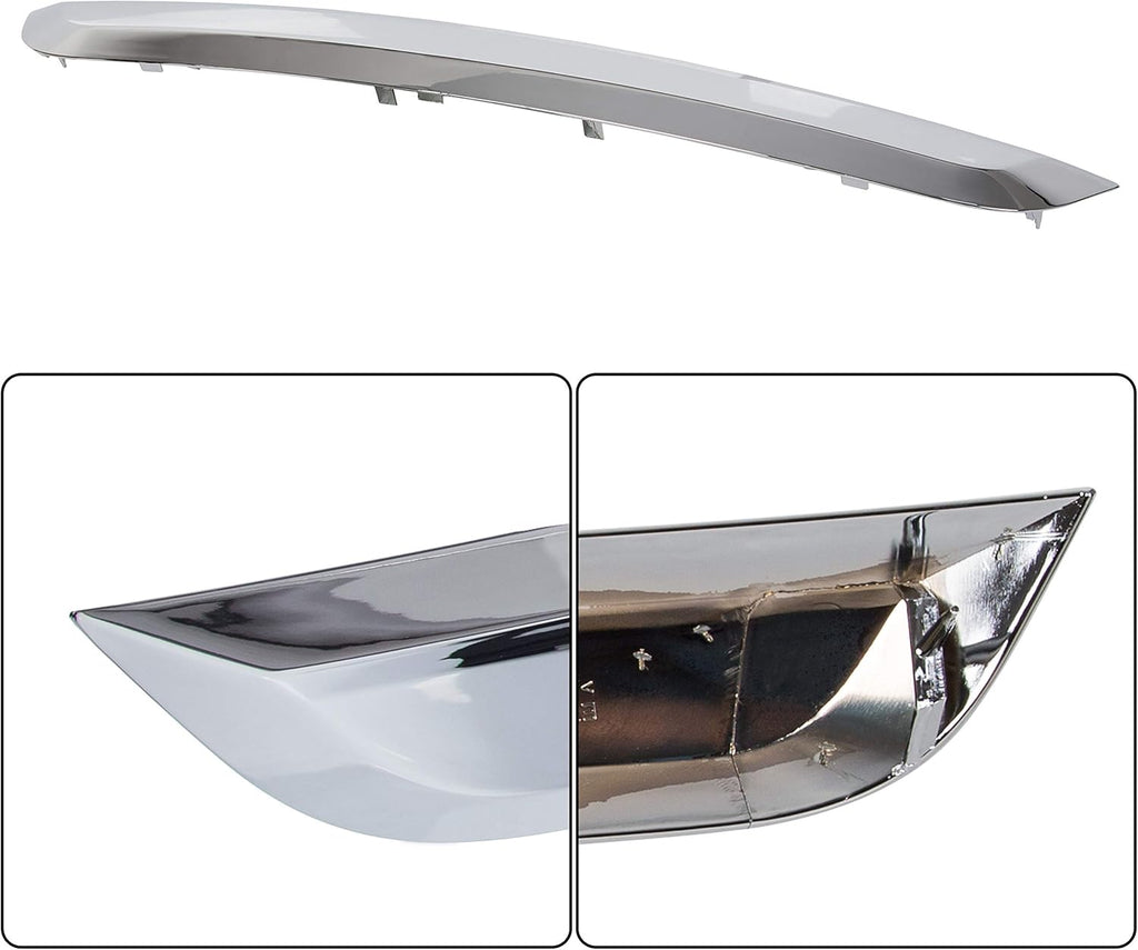 Chrome Front Lower Grille Grill Trim Molding for Ford Fusion 2010-2012, Pack of 2 L734