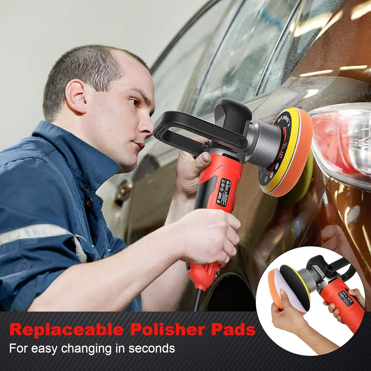 6 Inch Dual Action Random Orbital Car Buffer Polisher C6588