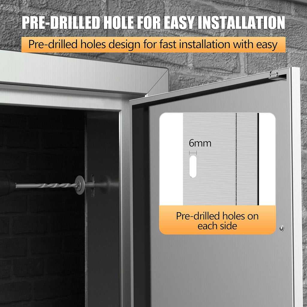 Stainless Steel Double BBQ Door 26W x 24H Inch E2298