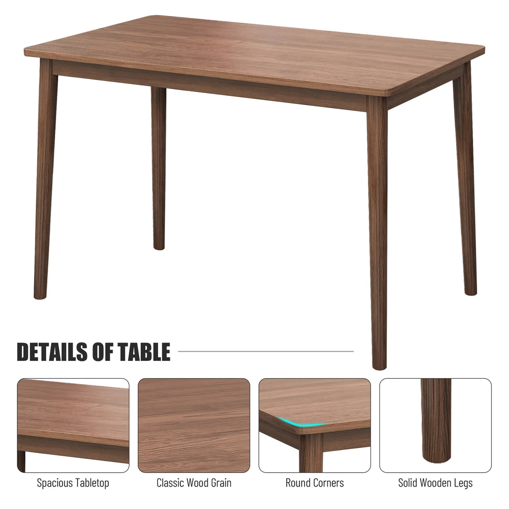 Grey Rubber wood Dining Table Set with 2 Benches and 2 Chairs K83363