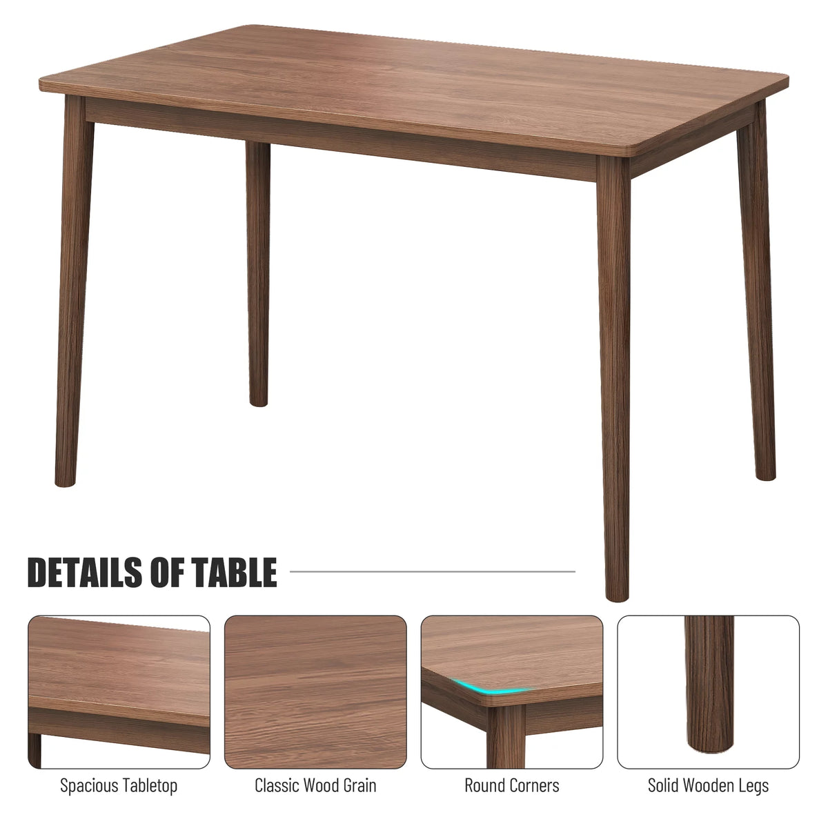 Grey Rubber wood Dining Table Set with 2 Benches and 2 Chairs K83363