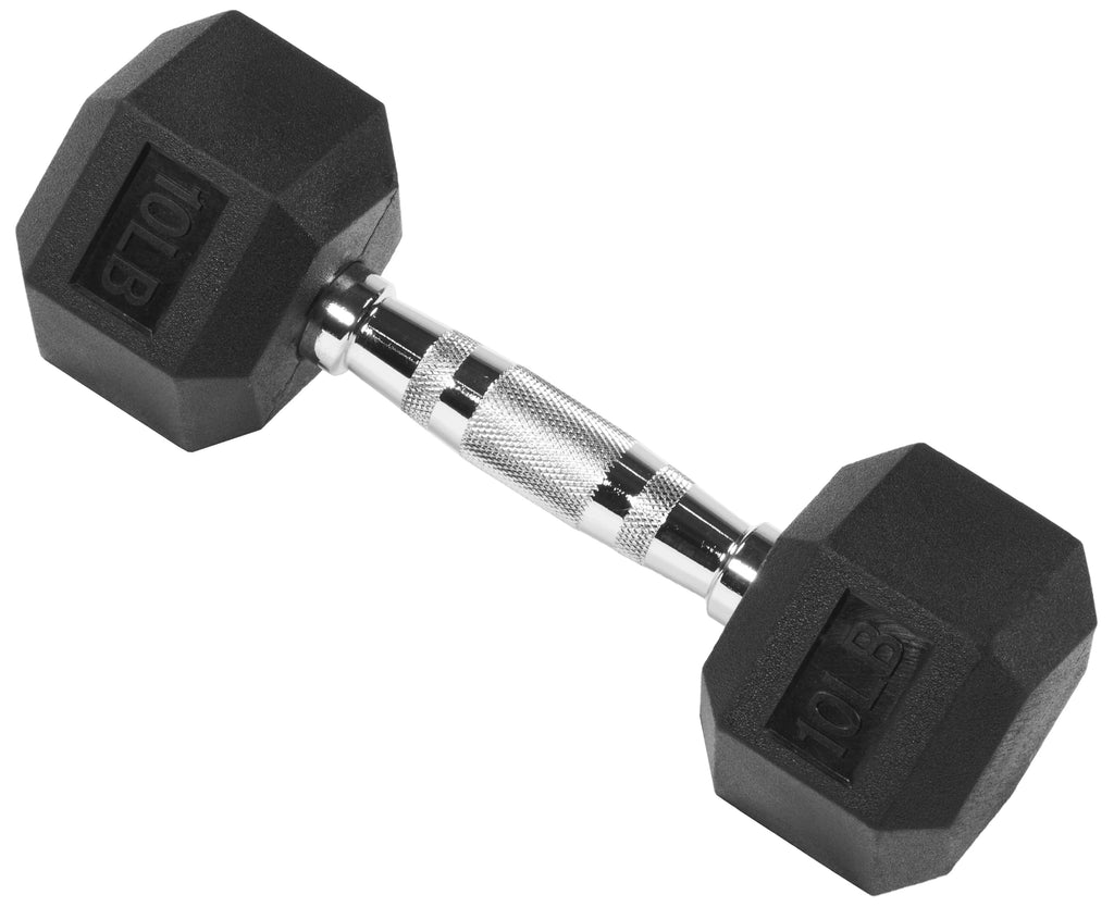 10LBs Rubber Encased Hex Dumbbell F68627