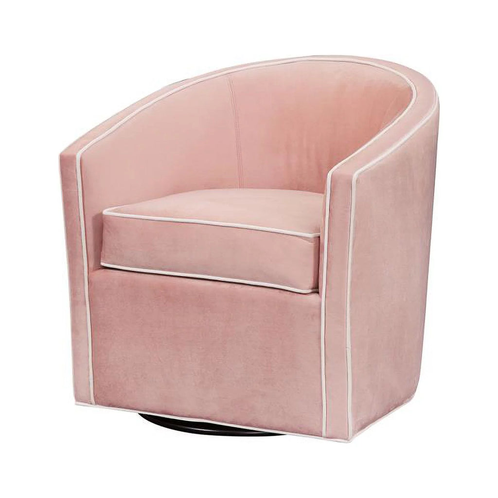 Pink Finish Blush Velvet Swivel Accent Chair G57803