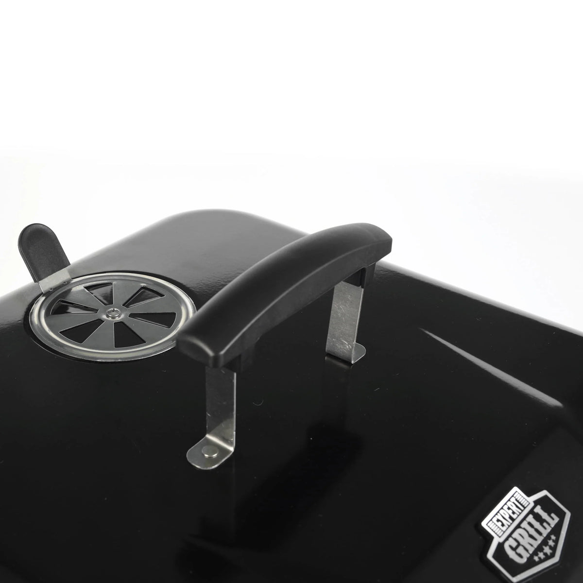 Square Steel Charcoal Grill with Wheels, Black Y478309
