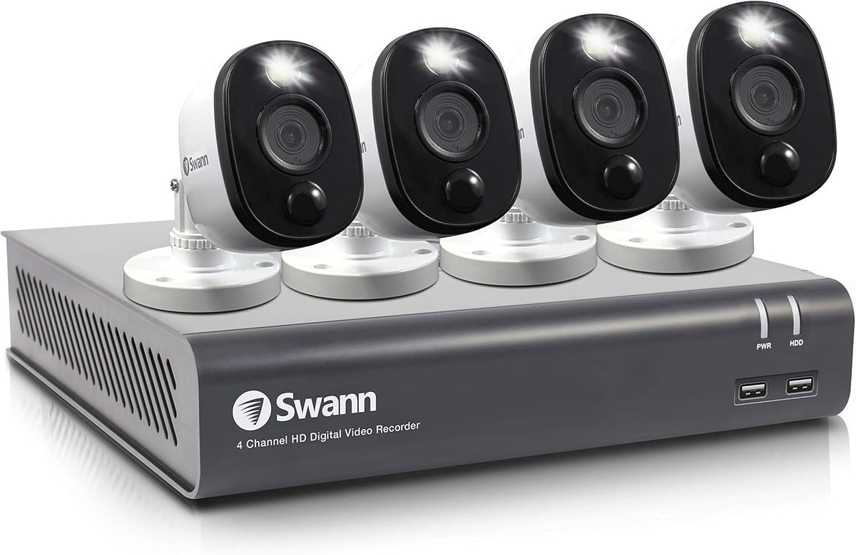 4 Channel 4 Camera Wired Surveillance 1080p HD DVR 1TB HDD Security System J688907