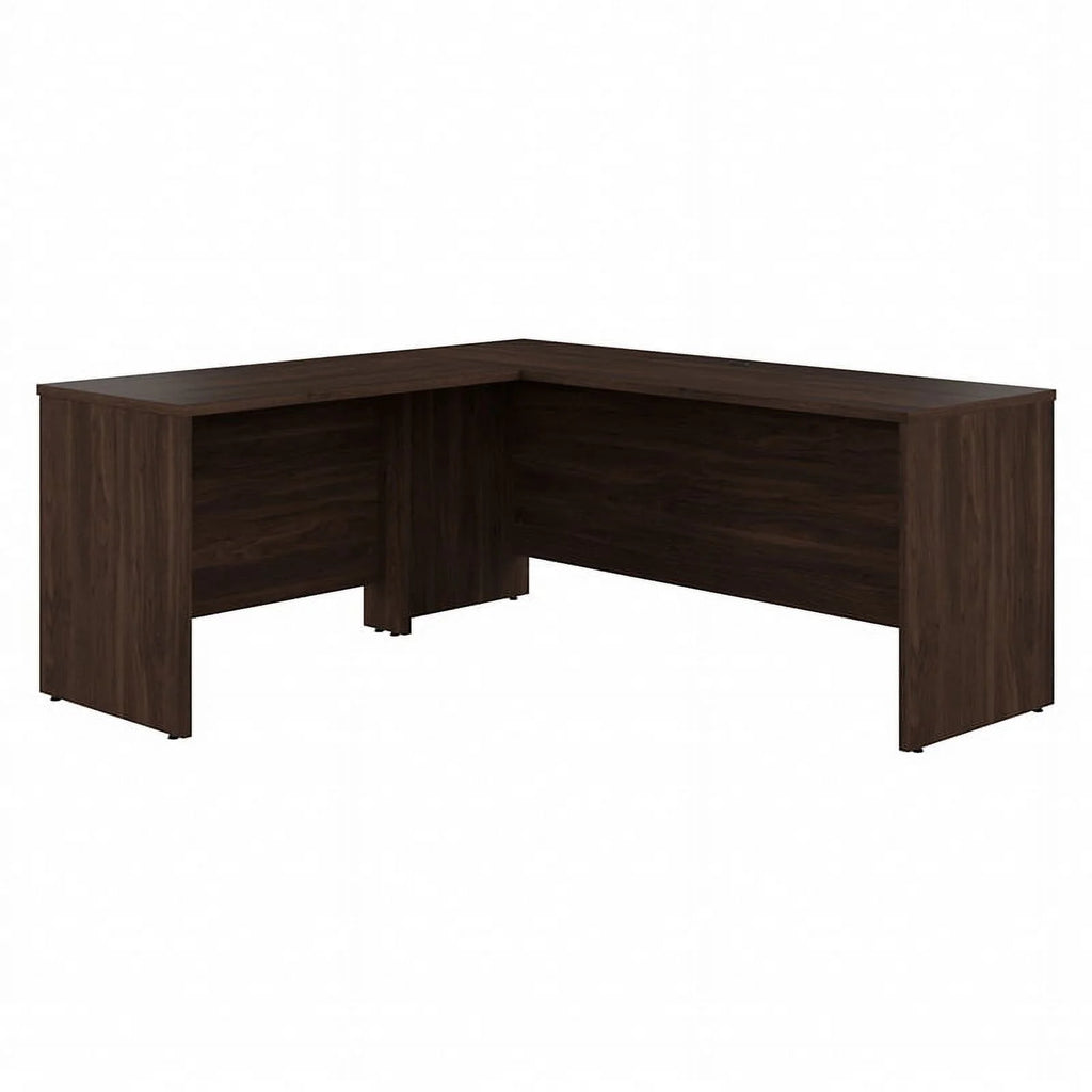 72W L Shaped Desk with 42W Return in Black Walnut Engineered Wood I648