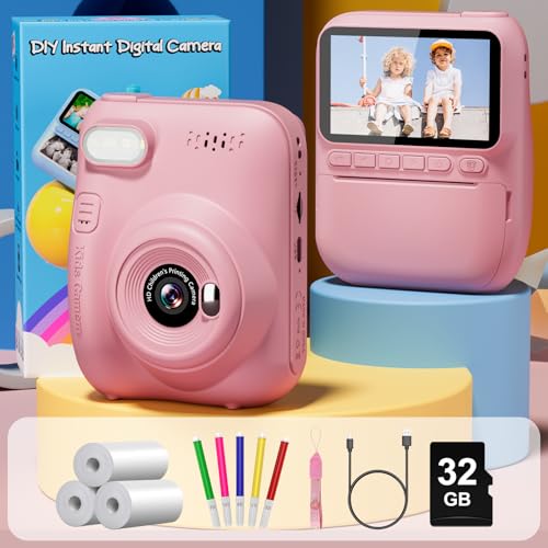 Instant Print Kids Camera 32MP 1080P with 32GB SD Card X203461