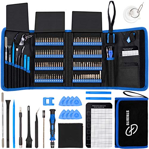 142-Piece Precision Screwdriver Set with 120 Bits Magnetic Repair Tool Kit S710748