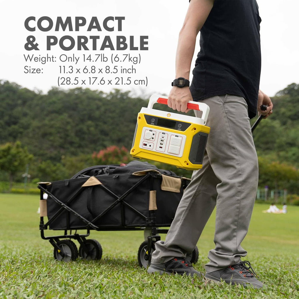 Portable Power Station 500W 583Wh Lithium Battery Solar Generator with 110V AC Outlet L96387