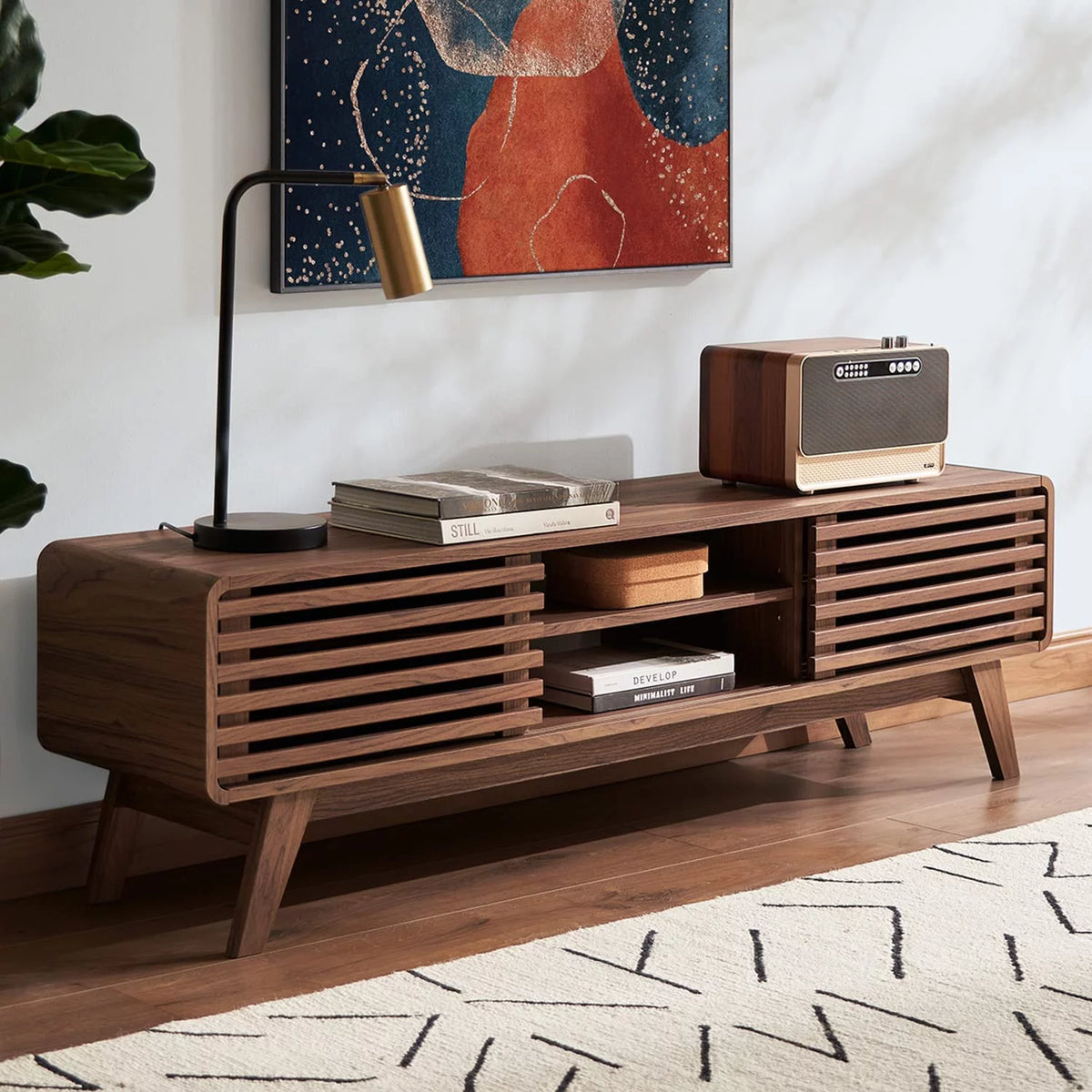 59 Mid-Century Modern TV Stand Console H8752