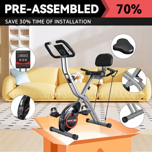 5 IN 1 Foldable Exercise Bike with 16-Level Magnetic Resistance H9167