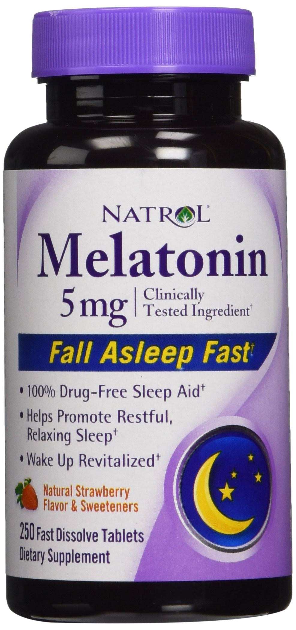 Melatonin 5 mg Strawberry Flavor 250 Fast Dissolve Tablets P4321