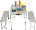 Portable Aluminum Folding Picnic Table with 2 Bench Seats I2033