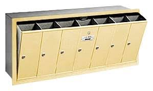 7 Door Sandstone Recessed Mounted Vertical Mailbox I800