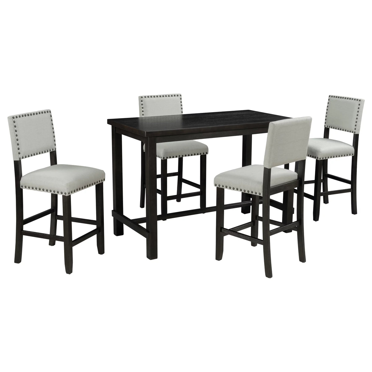 5 Piece Counter Height Dining Table Set with 4 Cushioned Chairs S864500
