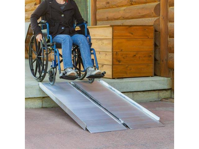 Portable Single-Fold Aluminum Wheelchair and Scooter Ramp, 700 lb. Capacity K1971