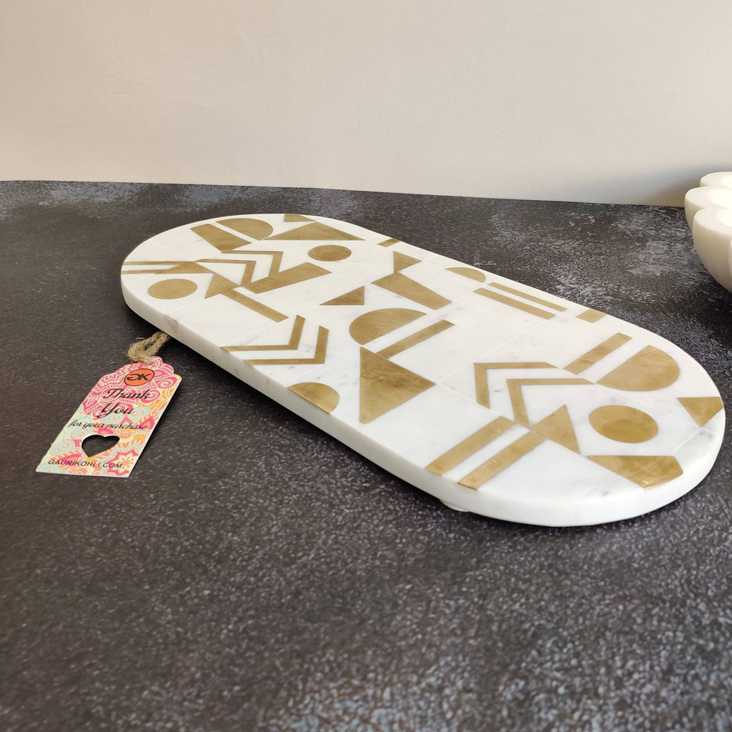 White Gold Marble Cheese Board N21441