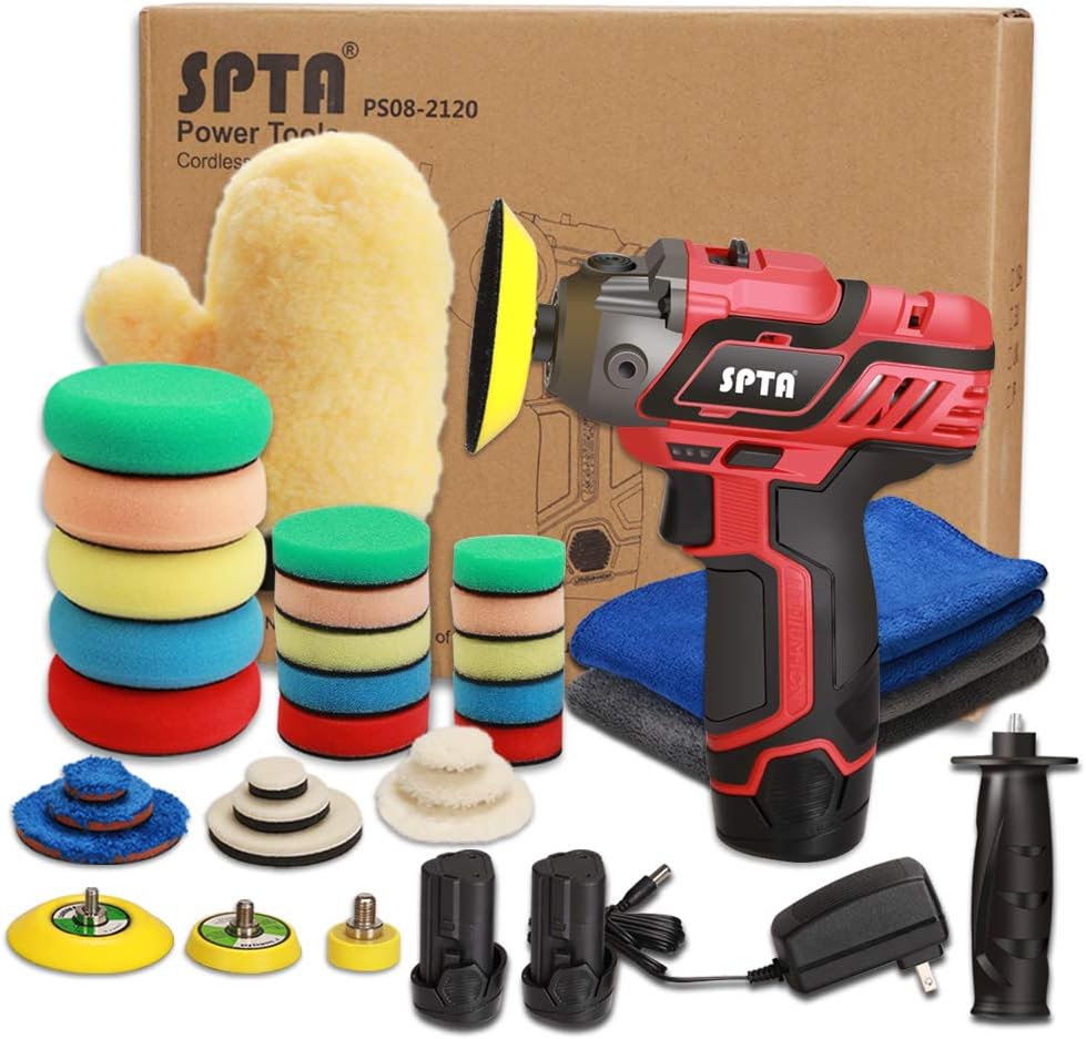 12V Cordless Car Polisher Tool Set with 1500mAh Li-ion Battery and Polishing Pads K13677