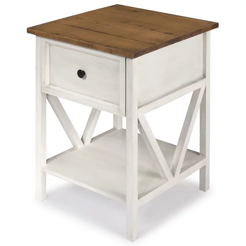 2 Piece Living Room Set with Coffee Table and End Table in White M38775