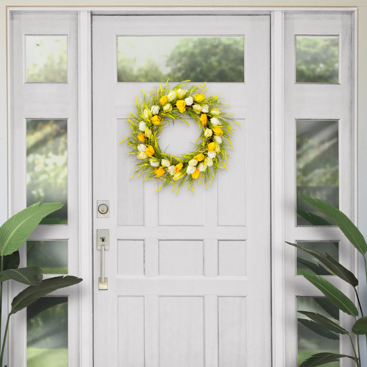 30" Artificial Tulip Floral Wreath B801481
