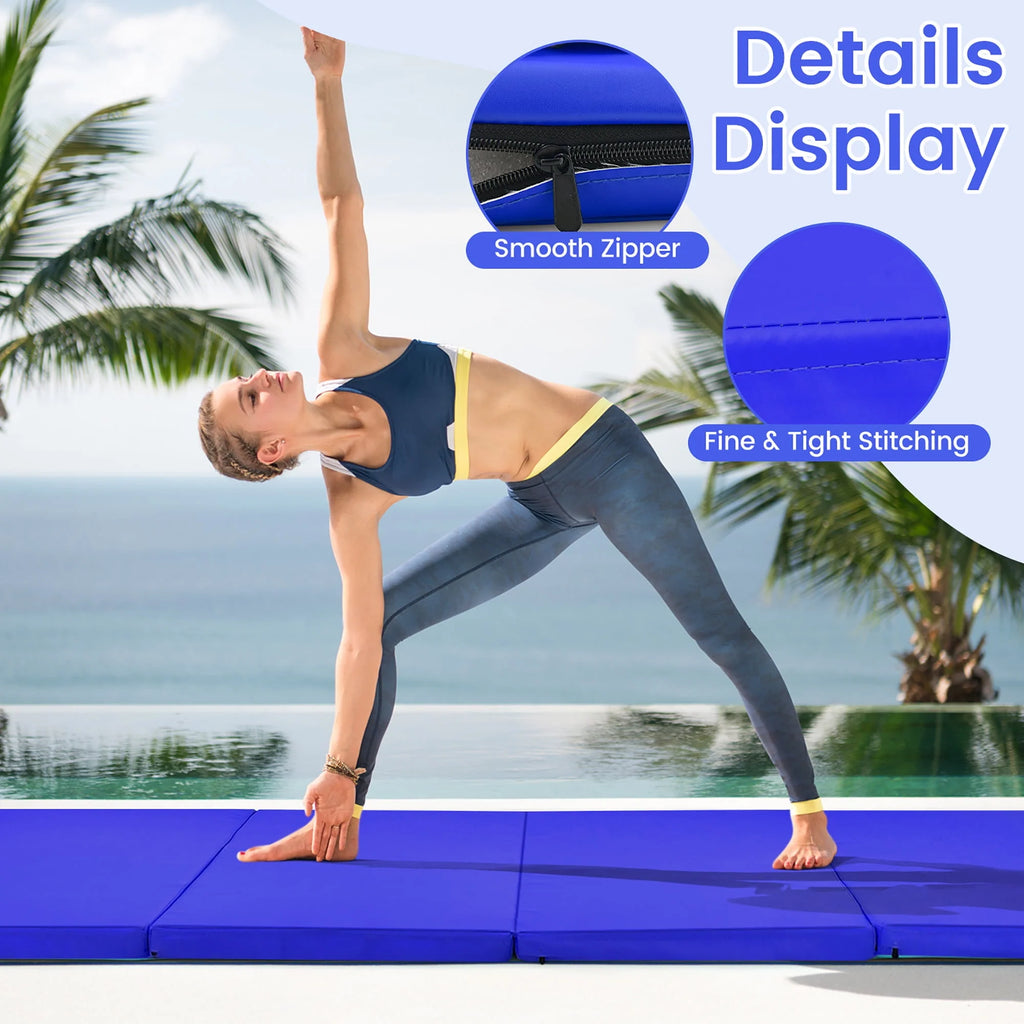 Navy 4'x8'x2'' Folding Gymnastics Mat C380159
