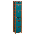 Square Folding Bookcase with Fabric Bins B628