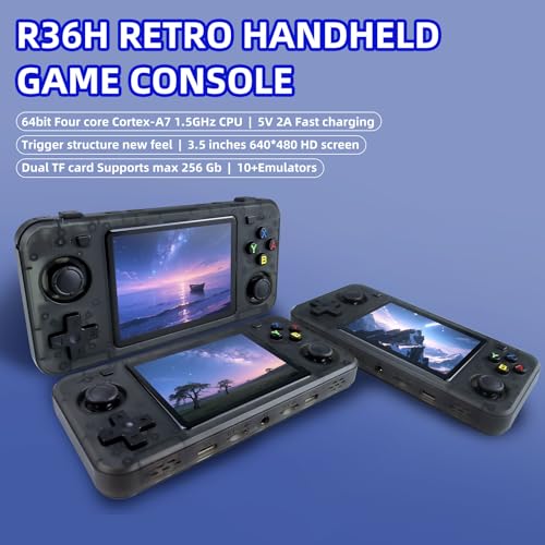 Black Retro Handheld Game Console with 3.5-inch IPS Screen O788