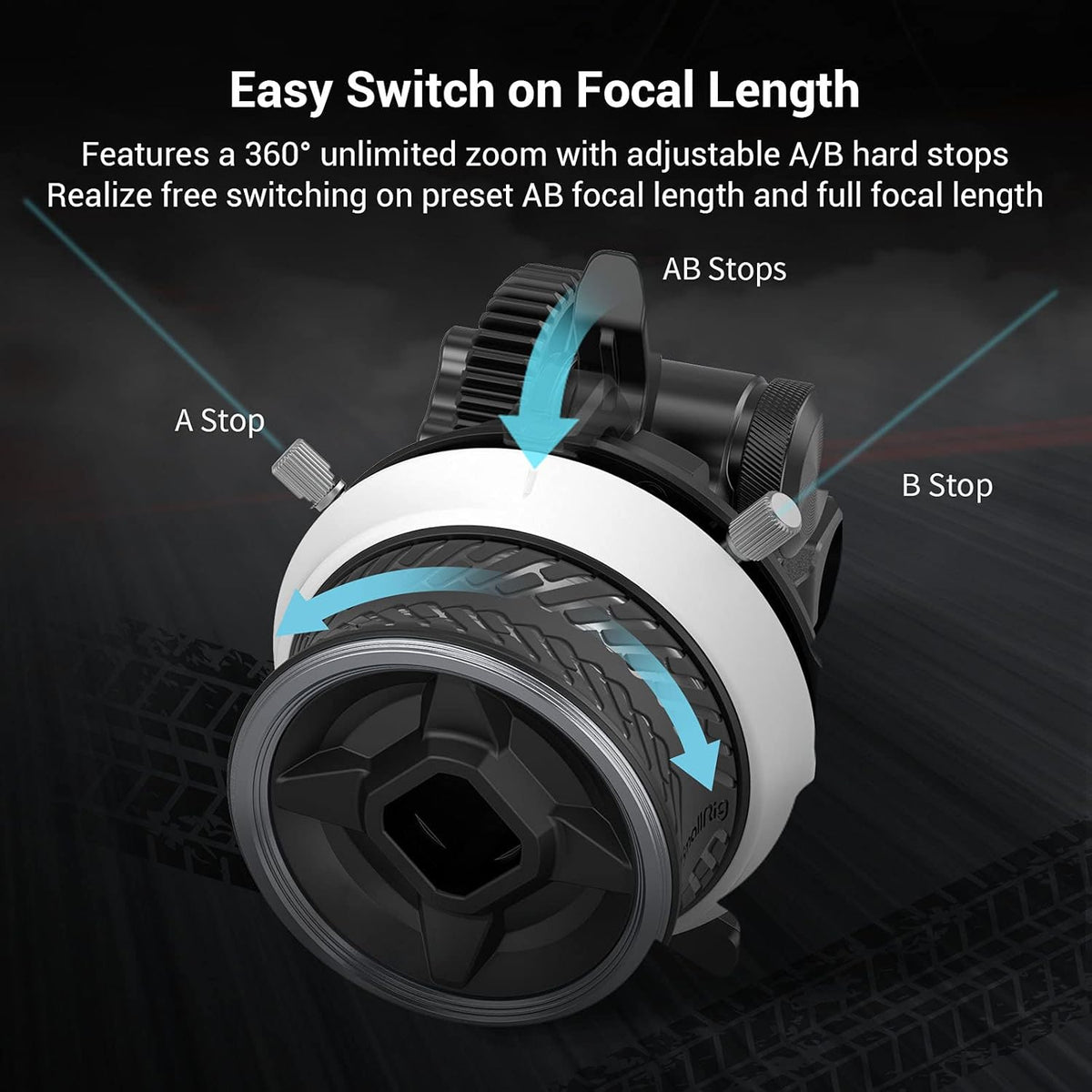 Mini Follow Focus with 15mm Rod Clamp and Gear Ring Belt V8266