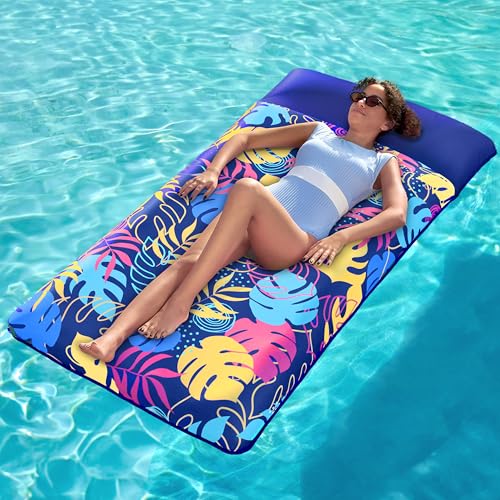 XL Fabric Covered Inflatable Pool Float with Headrest L6449