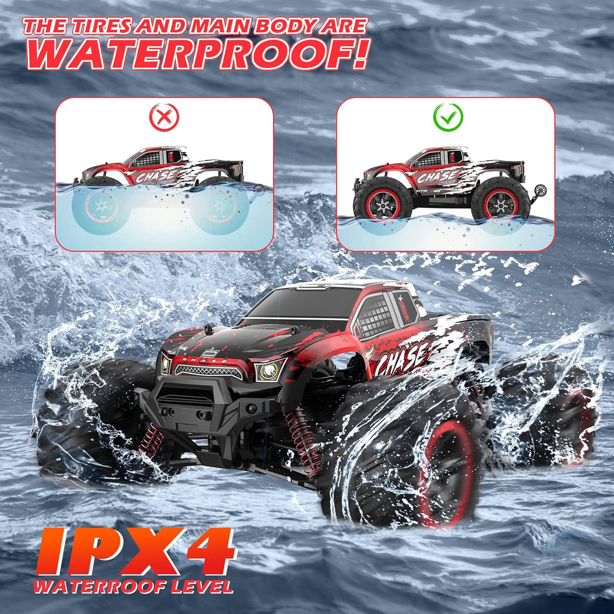 Remote Control Truck 1:10 Scale 4WD Off Road Monster Truck T533999