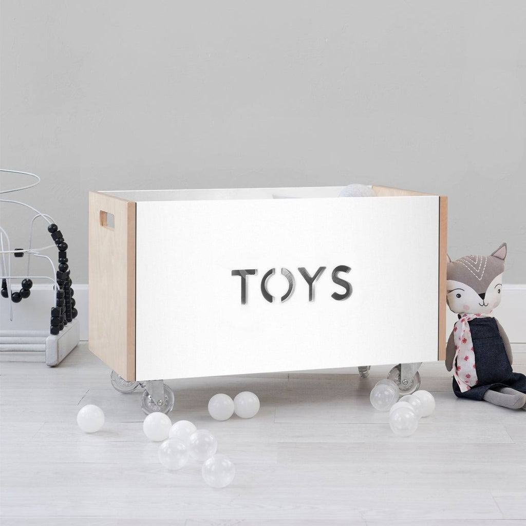 Walnut Pink Toy Box Chest on Casters U624