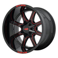 Gloss Black Milled Red Tint 20x10 Wheel T66978