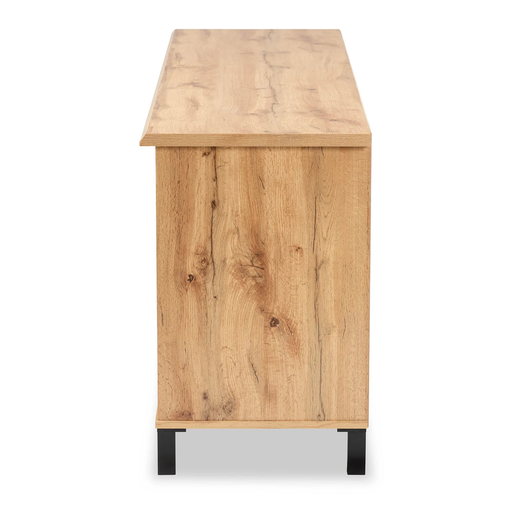Oak Brown Wood 2-Door TV Stand V479507