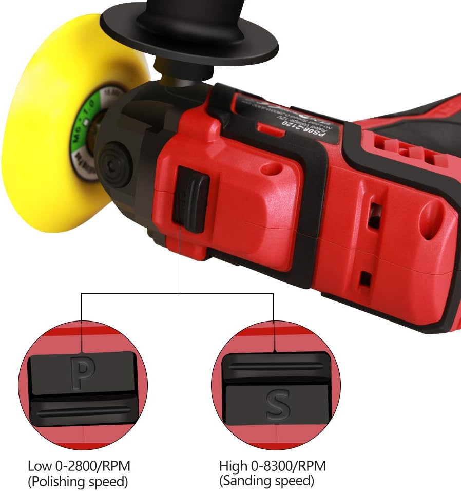 12V Cordless Car Polisher Tool Set with 1500mAh Li-ion Battery and Polishing Pads K13677