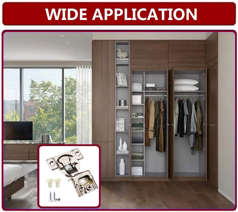 50 Pack Soft Close Cabinet Hinges, 105 Degree, 3 Way Adjustability Z405460