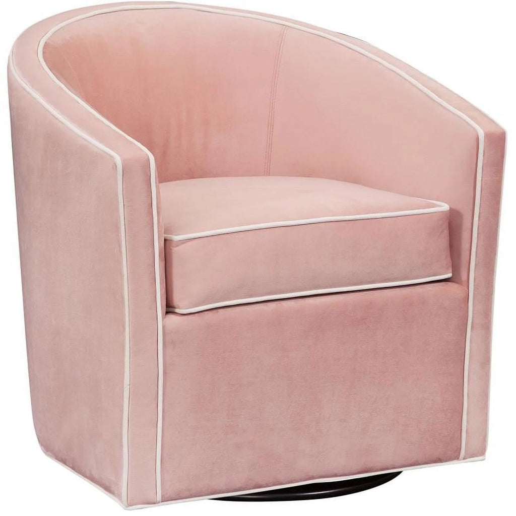Pink Finish Blush Velvet Swivel Accent Chair G57803